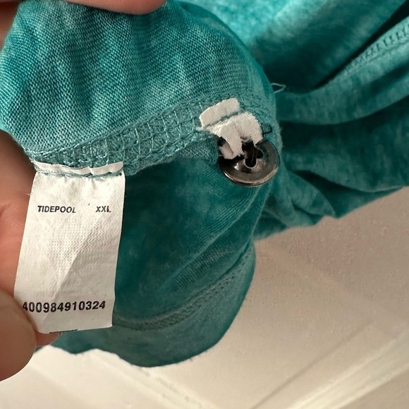 Helix Men's Short Sleeve Turquoise Burnout Henley T-Shirt Cotton XXL Casual Y2K - Picture 8 of 10